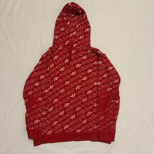Adidas Originals Red Trefoil Allover Print Hoodie – Size M
